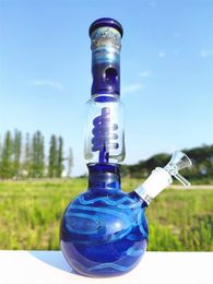 2022 New Released Blue 28CM 11 pouces Bongs en verre Filtre Tube Oil Rigs Pipe à eau Bong Narguilé Tabac Fumer Bubbler Pipes à fumée Bongs Bouteilles Dab Rig