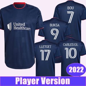 2022 New Revolution Player Version Soccer Jerseys BOU BUKSA CARLES GIL LLETGET Camiseta de fútbol para el hogar Uniformes de manga corta para adultos