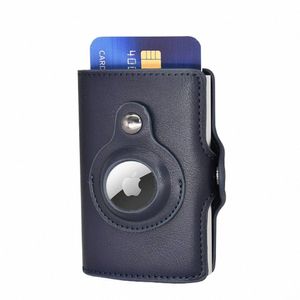 2022 Nieuwe RFID -kaarthouder Men Women Airtag Wallet Mey Bag Lederen Purse Slim Dunne Wallets voor Apple Airtags Tracker Air Tag P1N8#