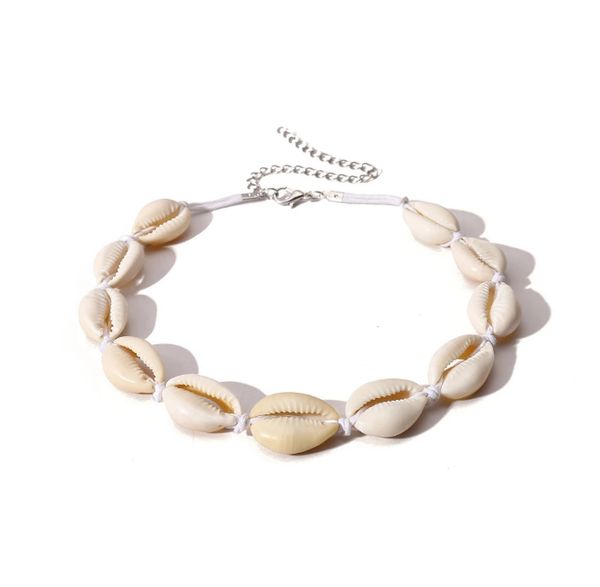 2022 Nueva cadena de cuerda Collares de conchas naturales Moda Mujer Boho Seashell Gargantilla Collar Lady Summer Beach Party Joyería Chica Gargantillas