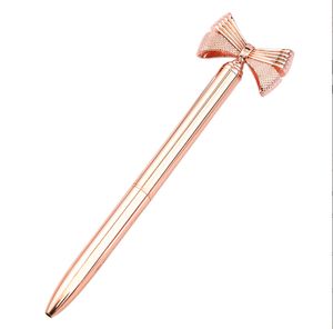 2022 Nieuwe Rose Gold Metal Big Bow Ballpoint Pen Bruiloft Office School Schrijfproducten Reclame Handtekening