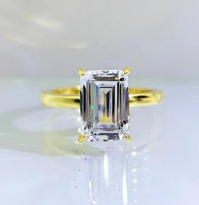 2022 Nieuwe S925 zilveren ringen High Carbon Diamond Emerald Cut Rechthoekig 7X10 Europese en Amerikaanse explosieve ringen34841299590899