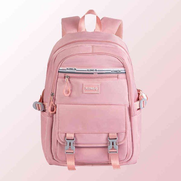 2022 Nuevos bolsos escolares Mochila de gran capacidad Estudiante Nylon Moda Chica joven Universidad Linda Bolsa de libros de viaje de lujo Estilo preppy AA220316