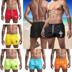 2022 Nieuwe Selling Geloof Cross Mannen Zwemshorts Zomer Kleur Badmode Mannen Sexy Shorts Surfplank Mannen Sp329z