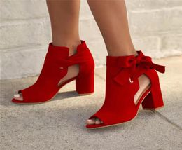 2022 Nouvelles sandales sexy HPB Talons OpenToed pour femmes chaussures de mode de couleur pure avec arc de laceup rouge gris noir sandal Highheel4454890