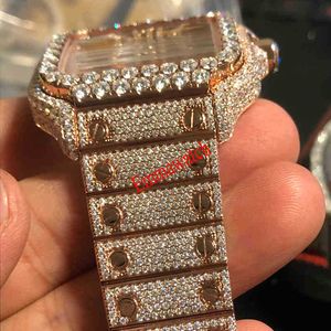 2022 New Skeleton Sier Moiss anite Diamonds Watch PASS TT Mouvement à quartz Top qualité Hommes Luxury Iced Out Sapphire Watch avec boxCL3WVCVK