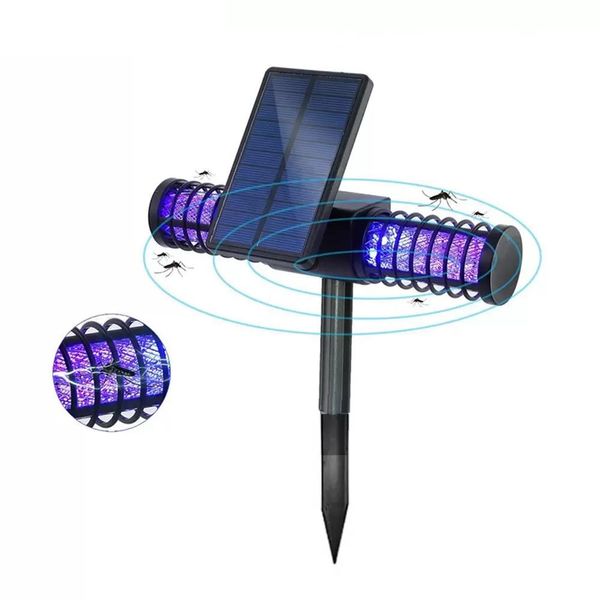 2022 nueva lámpara solar para matar mosquitos al aire libre impermeable UV LED luz para césped Villa tierra jardín luz Bug Zapper Mosquito iluminación Fly Bug