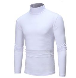 2022 neue frühling Herbst Winter männer Thermische Langarm Rolle Rollkragen T-Shirt Einfarbig Tops Männlich Schlank Grundlegende Stretch t Top