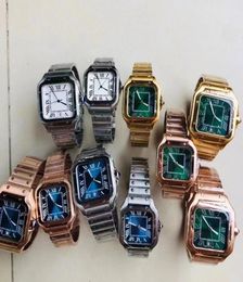 2022 Nouvelles montres carrées de 35 mm et 40 mm Genève véritablement en acier inoxydable montres en quartz et bracelet masculin mâle wristwatch6249279