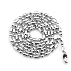 2022 nouveau acier inoxydable 2.4mm perlé boule bambou lien chaînes collier 50 cm 55 cm 60 cm 65 cm 70 cm pour pendentifs bijoux
