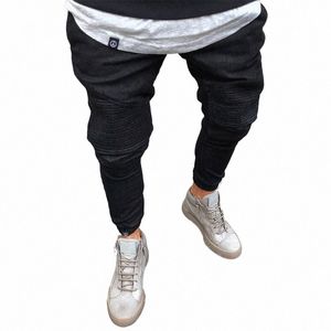 2022 Nouveau streetwear pantalon pantalon de cargaison hip hop jeans masculin noir joggers de harun élastique bleu noir en automne et printemps hommes vêtements 36 AM#