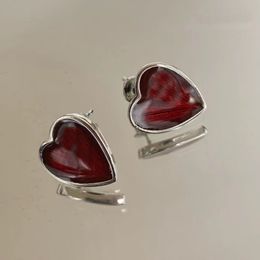 2022 Nieuwe stud oorbellen mode luxe merkontwerper klassieke hart edelsteen oorbellen trouwfeest 925 zilveren pin hoge sieraden met doos en postzegels