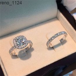 2022 Nieuwe stijl mode synthetische diamanten moissanite ring klassiek ontwerp kristallen verlovingsringen sieraden vrouwen