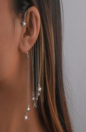 2022 nuevos accesorios de moda de verano personalidad INS viento oreja cadena borla diamantes de imitación temperamento pendientes personalidad nicho largo 8501512