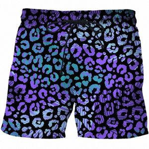 2022 Nouveaux shorts pour hommes d'été Fi motif léopard chaud 3D surf court plage court hommes décontracté pantalon de sport à séchage rapide maillots de bain P03g #