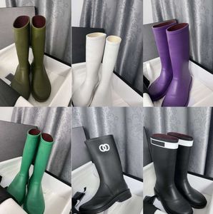 Bottes de pluie hautes pour femmes, bottines longues avec lettre C imbriquées, à la mode, livraison rapide, chaussures tendance, nouvelle collection 2022