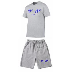 2022 Nieuwe TRAPSTAR Trainingspak Set Mannen T-shirt Shorts Sets Zomer Sportkleding Jogging Broek Streetwear Tops T-shirt Suit286p