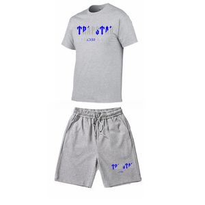 2022 Nieuwe Trapstar Trapsuitset Men T -shirt Shorts Sets Summer Sportswear Jogging broek Streetwear Tops T -shirt pak