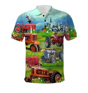 2022 Nieuw trendy heren cartoon 3D auto bedrukt poloshirt met korte mouwen heren DZ