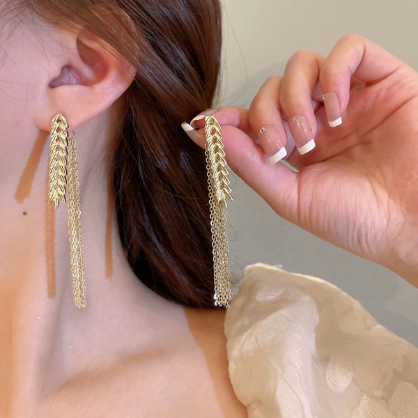2022 nouveau Design Unique or blé oreille gland boucles d'oreilles femmes personnalité mode Simple boucles d'oreilles bijoux de mariage cadeaux d'anniversaire