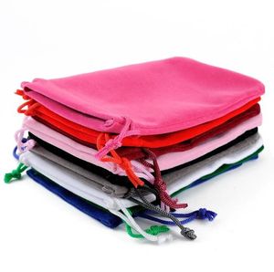 2022 Nieuwe Fluwelen Tassen Sieraden Verpakking Bruiloft Roze Geschenken Drawstring Pouches 10x12cm (3.5 x 4,75 inch)