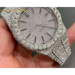 2022 nueva versión VVS MOISSANITE Mens Giradores Automáticos Diamantes Sier Pass Test T Op Calidad EtA Movimiento 904L Acero inoxidable Aquraido Sapphire Watch Implay