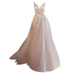 2022 nuevo vestido de novia estilo francés sexy cuello en V profundo chal viaje tiro ubicación seascape237d