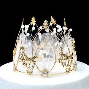 Bruiloftdecoraties Diy Silver/Gold Cake Decoratie sieraden bruids headpieces bruiloft accessoires bruiloft kroon