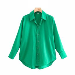 Blusas de popelina holgadas y asimétricas para mujer, camisas Vintage de manga larga con botones para mujer, Tops elegantes 2022