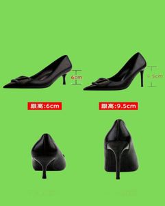 2022 Nouvelles femmes Sexy Party Night Club Metal Square Buckle High Heel Chaussures Black Pumps Black Fashion Party Chaussures Mujer G2204256215376