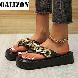 2022 nuove donne estate catena di moda infradito sandalo pantofole scarpe donna sandali con plateau piatto pantofole piatte casual diapositive Y2205