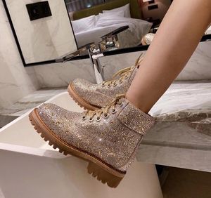 2022 New Womens Luxury Designer Shoes designer boost martin booties Diamond inlay land Cheville hiver cowboy classique tbl femmes tim-branch