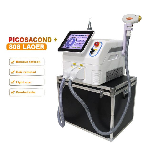 Productos de tendencia Depiladora láser de diodo de 808nm, máquina de eliminación de tatuajes con láser de picosegundo, refrigeración por hielo, permanente, de alta potencia, 2 en 1