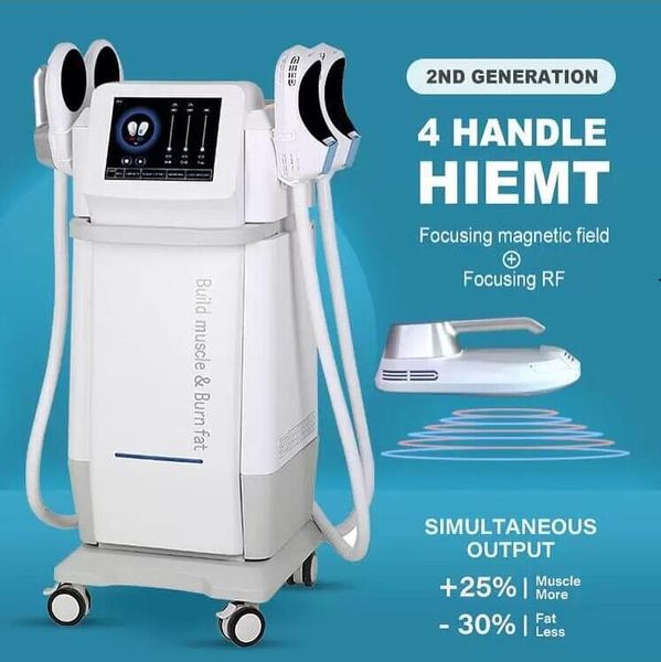 2022 Date Body Shaping Machine Emslim Ems Stimulateur électromagnétique Slim Emslim Neo Rf resserrement de la peau avec 4 poignées pour amincir et renforcer les muscles