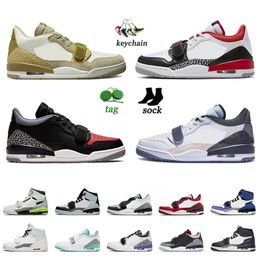 2022 nieuwste jumpman legacy 312 basketbalschoenen heren dames trainers maat 12 chicago vlag zwarte teen gefokt cement rook grijs paas lage top og sneakers 36-46