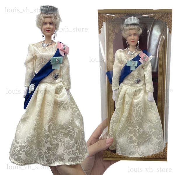 2022 NUEVA reina Elizabeth II BJD Barbi Doll UK Queen Platinum Jubilee Dress Royalty Monarchy Collectores Juguetes para Ldren Gift T230815