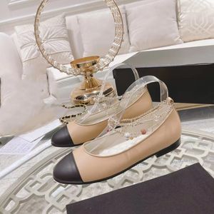 Nieuwe dames Summershallow Sandalen Damesklassiekers Flat schoenen Gemengde kleur Dikke enkele schoenen Echt lederen slingback -sandalen