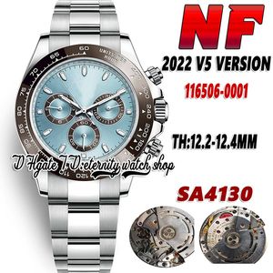 2022 NF V5 TH:12.4MM ew116506 Herenhorloge Cal.4130 NF4130 Chronograaf Automatisch Bruin Keramiek Bezel Lichtblauwe wijzerplaat 904L roestvrij armband Super Eternity Watches
