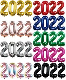 2022 Número de globos de láminas Festives Decoración de 32 pulgadas Rose Gold Digit Air Umsion Decoration Feliz año nuevo 4pcs Globos Gradu4853081