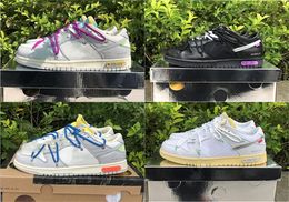 2022 Off Authentic Low Futura The 50 Basketball Shoes Union Low Light Blue Midnight Navy Grey Purple Yellow Sean Cliver StrangeLove CNY Skateboard Sneakers With Box
