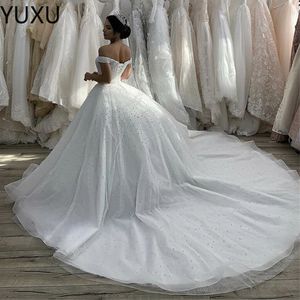 2022 Vestidos de novia de vestidos de pelota con vestidos de boda elegantes hermosos vestidos de novia de encaje con cuentas largas