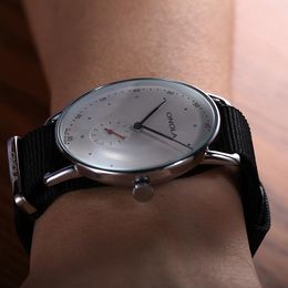 2022 Onola Eenvoudige Ultradunne Quartz Horloge Mannen Klassieke Luxe Merk Leer/Nylon Mannelijke Horloge Toevallige Waterdichte Relogio Masculino