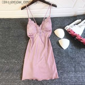 2022 pajamas Women's V-neck Chemise pajamas Sexy lace underwear Satin pajamas Lace pajamas Silk underwear Women's pajamas Z230809