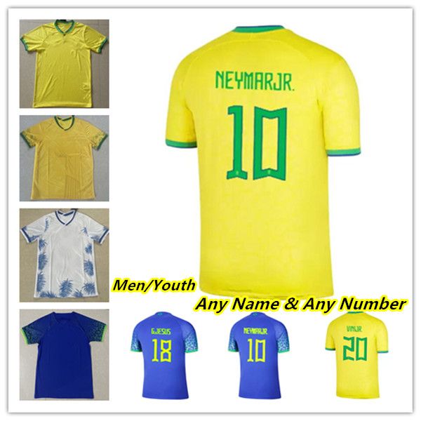 2022 PAQUETA BRAZILS NERES Soccer Jerseys Camiseta de futbol CASEMIRO G.JESUS P.COUTINHO L.PAQUETA T.SILVA PELE MARCELO MARQUINHOS VINI JR. Hommes Enfants Kit Uniformes