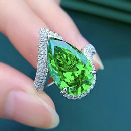 2022 PEALE GESNAAL 8CT Emerald Diamond Ring 100% Real 925 Sterling Silver Party Wedding Band Ringen voor vrouwen Men Betrokkenheid Sieraden