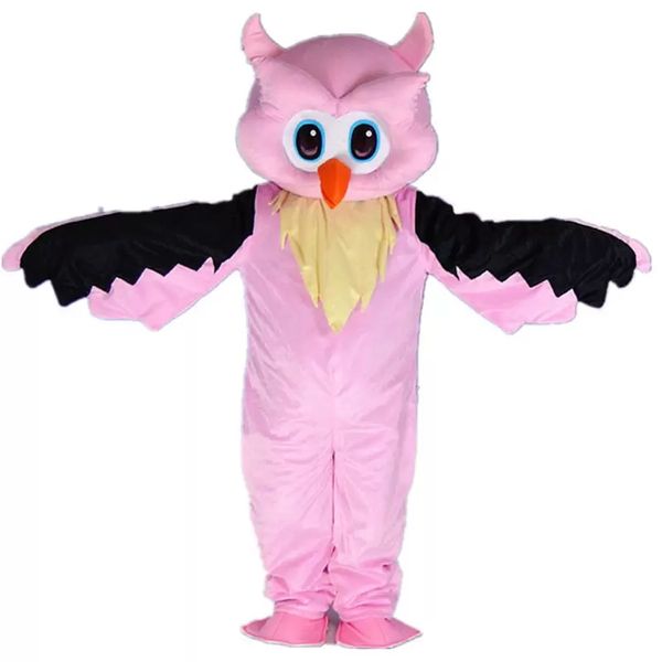 2022 Performance Costumes de mascotte de hibou rose Robe de soirée fantaisie de Noël Costume de personnage de dessin animé Costume Adulte Taille Carnaval Pâques Publicité Thème Vêtements