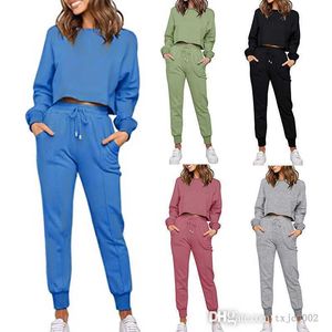 2022 Plus taille 5xl Femmes Pantalon Jogger Tenues Vêtements d'automne d'hiver Sweat-shirt cuit à manches longues et pantalon de survêtement en deux pièces