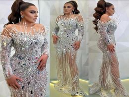 2022 talla grande árabe aso ebi planta sirena lujosa vestidos de baile de baile de baile de cuentas de la noche de fiesta formal de la segunda recepción7614221