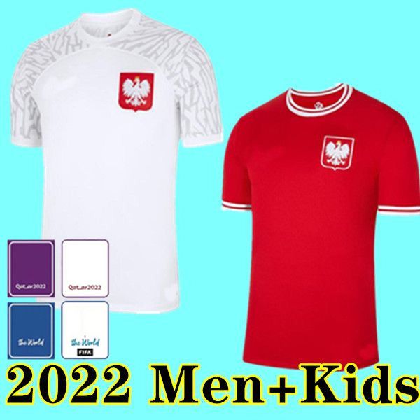 2022 Polonya Futbol Formaları Lewandowski Milen Erkekler Çocuk Kiti Ev Uzakta Jersey 22 23 Kırmızı Beyaz Zielinski Gençlik Çocukları Piszczek Formaları Grosicki Futbol Gömlek