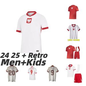 2024 POLOGNE Soccer Jerseys LEWANDOWSKI MILIK à domicile ZALEWSKI SZYMANSKI Polonais 24 25 1982 rouge blanc ZIELINSKI PISZCZEK GROSICKI Pologne BEDNAREK maillot de football